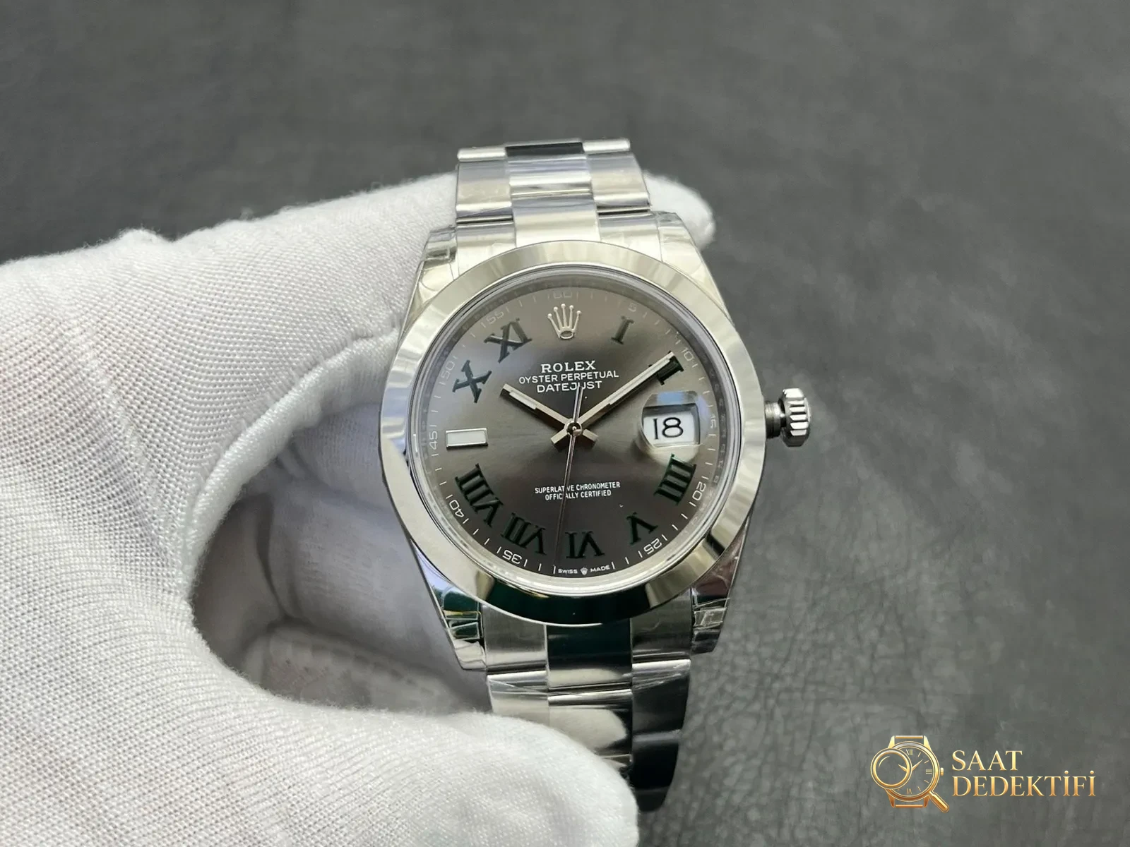 VS Rolex Datejust 41mm Wimbledon Roma Rakamlı - fotoğraf 2