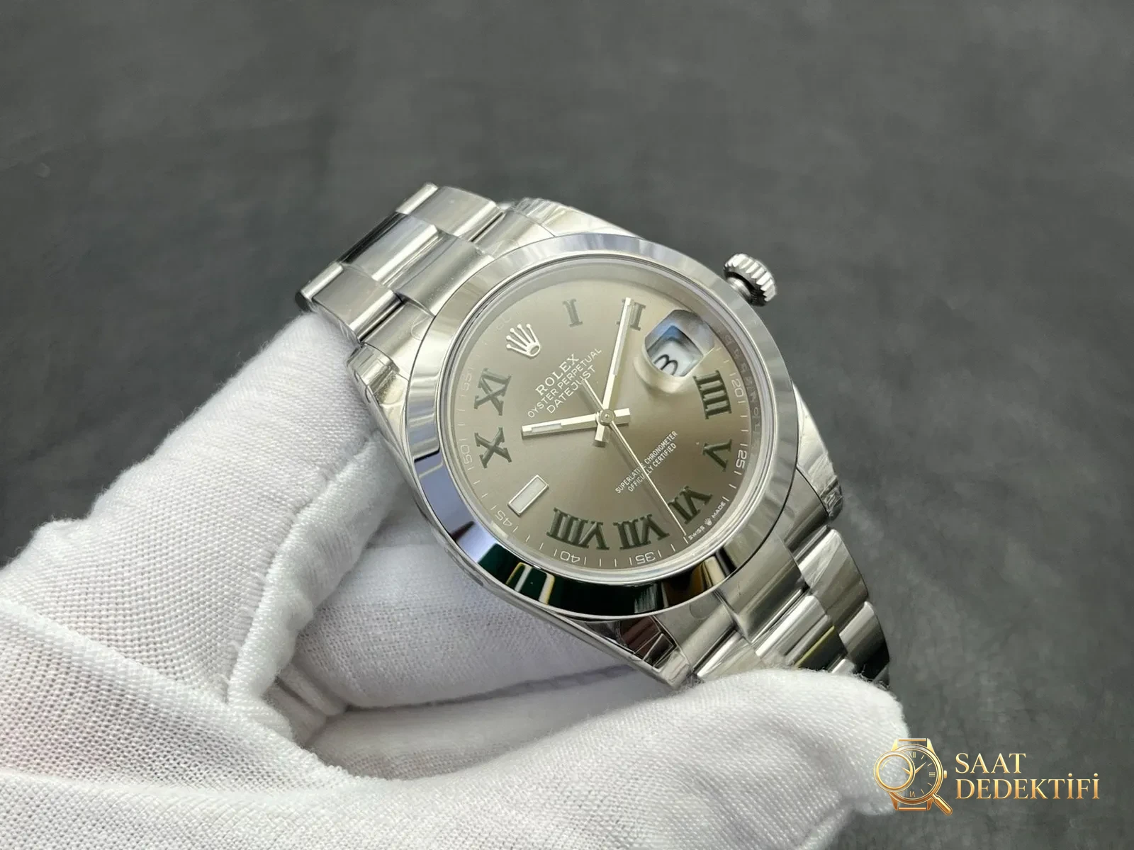 VS Rolex Datejust 41mm Wimbledon Roma Rakamlı - fotoğraf 4