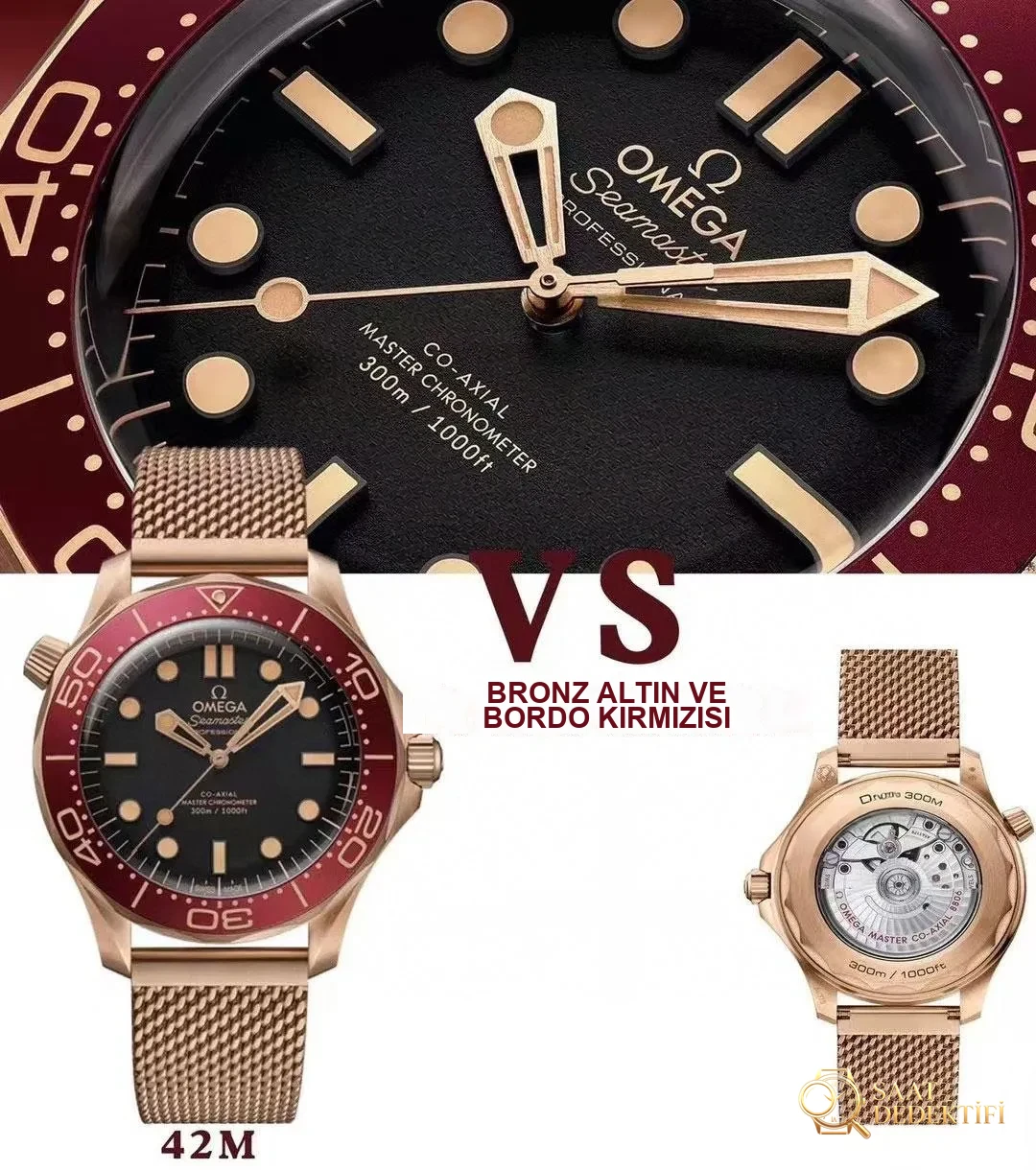 🔥[VS Factory 2025 çığır açan yapıtı]007 Bronz Altın Seamaster 300M «Alacakaranlıkta Kızıl Kılıç» — Zamanın tavında pişmiş gece sanatı ⚔️ - Kadran Detayı ve Bezel İşçiliği
