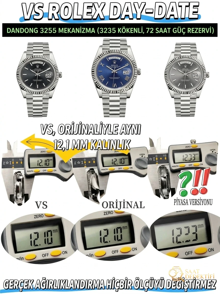 VS Factory 2025 öne çıkan öneri: Ağırlık dengeli Rolex Day-Date, replika zirvesi bir üst seviyede! - Genel Açı ve Estetik Duruş