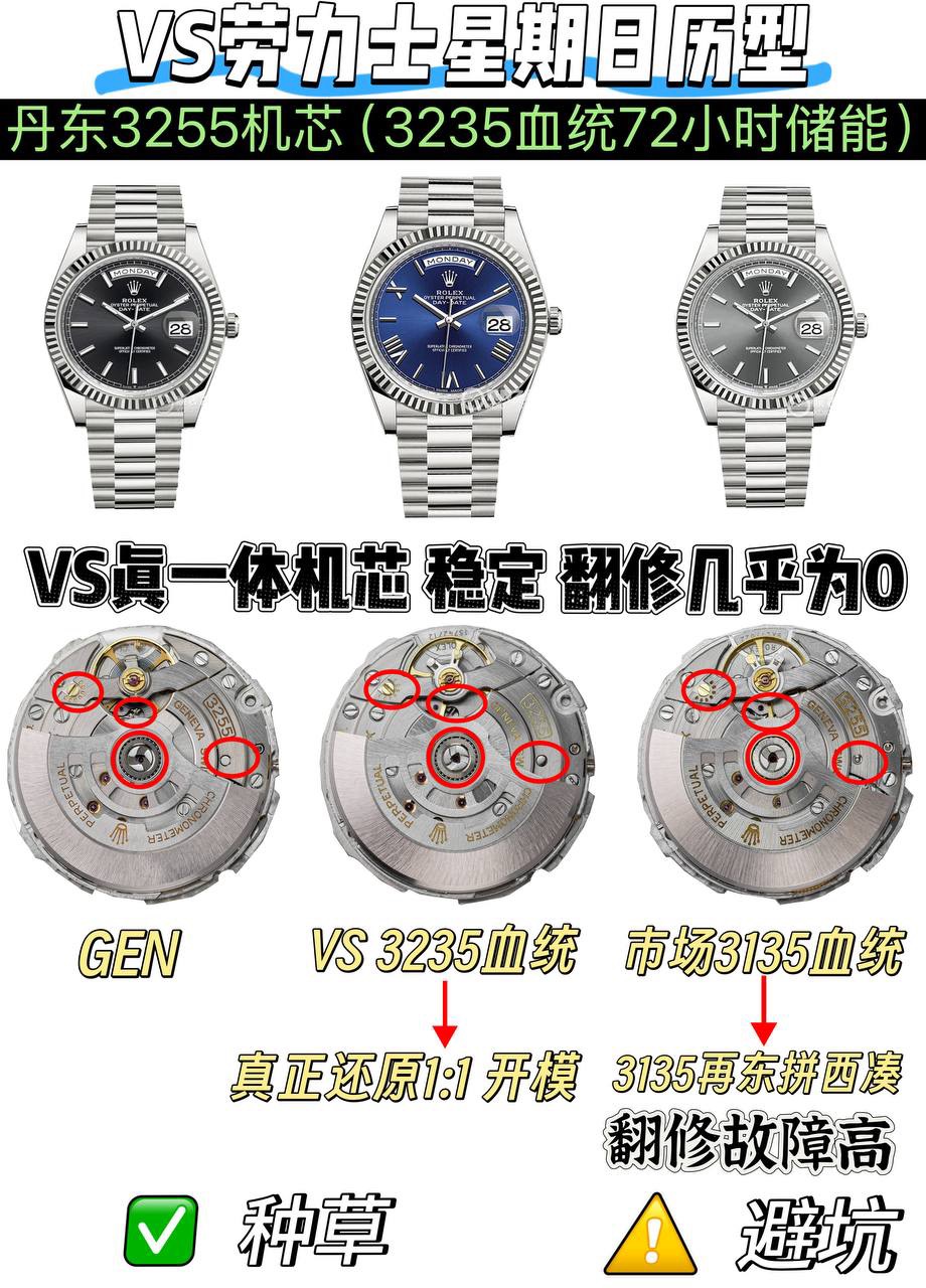 VS Factory 2025 öne çıkan öneri: Ağırlık dengeli Rolex Day-Date, replika zirvesi bir üst seviyede! — 13. fotoğraf