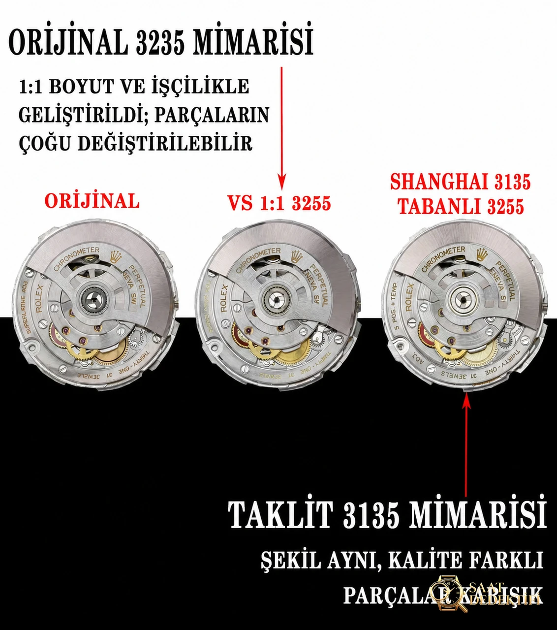 VS Factory 2025 Öne Çıkan Öneri | Rolex Day-Date serisi kol saati, piyasanın en üst donanımlı versiyonu geliyor - Arka Kapak ve Mekanizma Detayı
