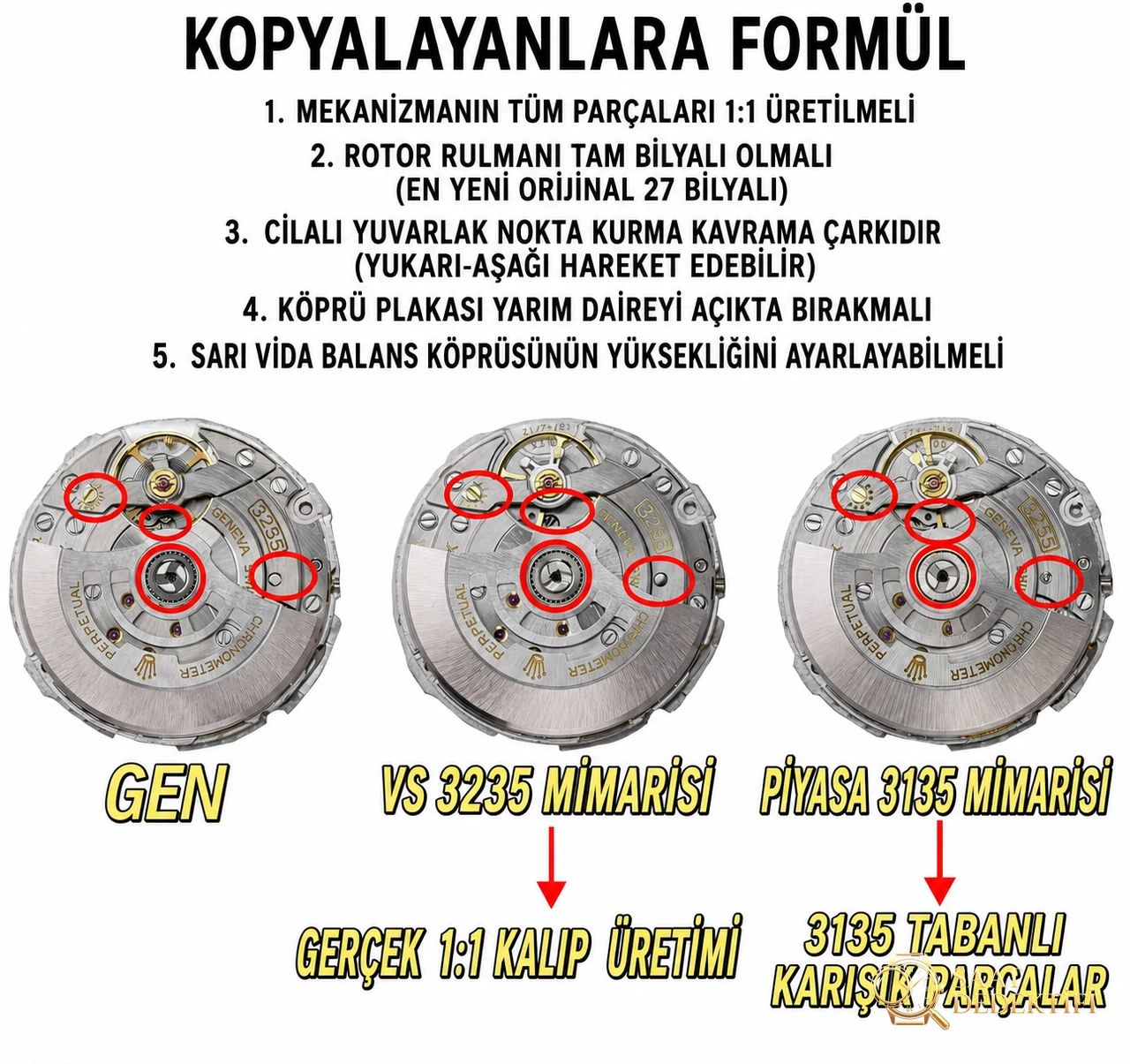 VS Factory 2025 Öne Çıkan Öneri | Rolex Day-Date serisi kol saati, piyasanın en üst donanımlı versiyonu geliyor - Mekanizma Zemberek ve Balans Detayı