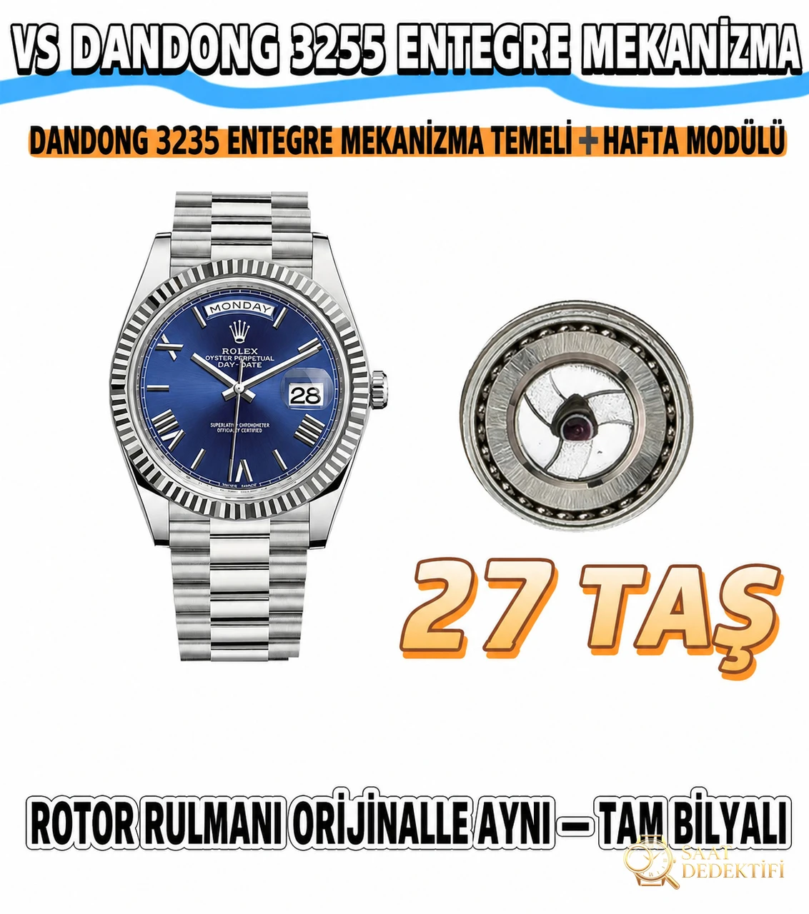 VS Factory 2025 Öne Çıkan Öneri | Rolex Day-Date serisi kol saati, piyasanın en üst donanımlı versiyonu geliyor - Genel Açı ve Estetik Duruş