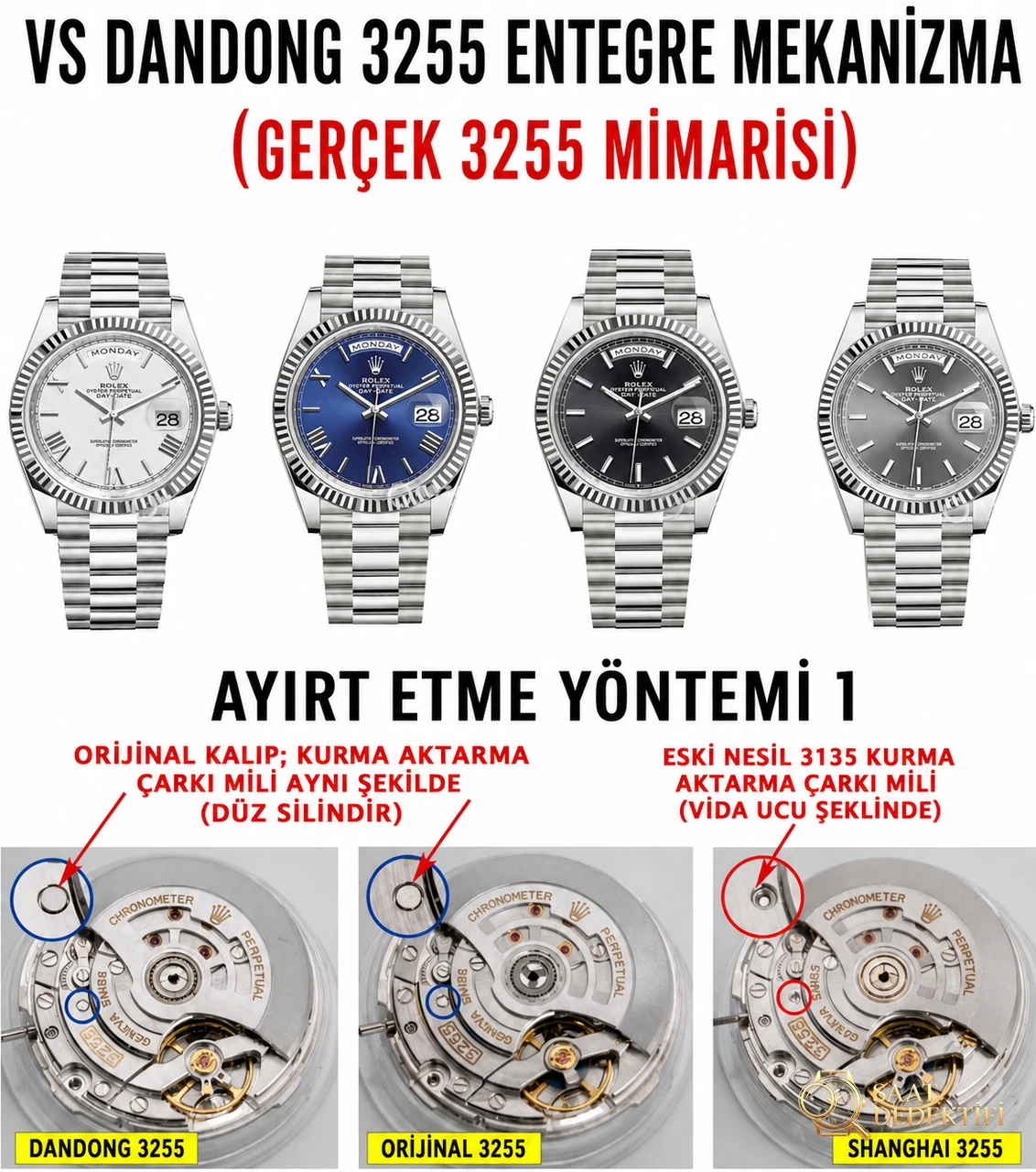 Rolex VS Factory Replika Saat İncelemesi - Ön Görünüm ve Kasa Tasarımı