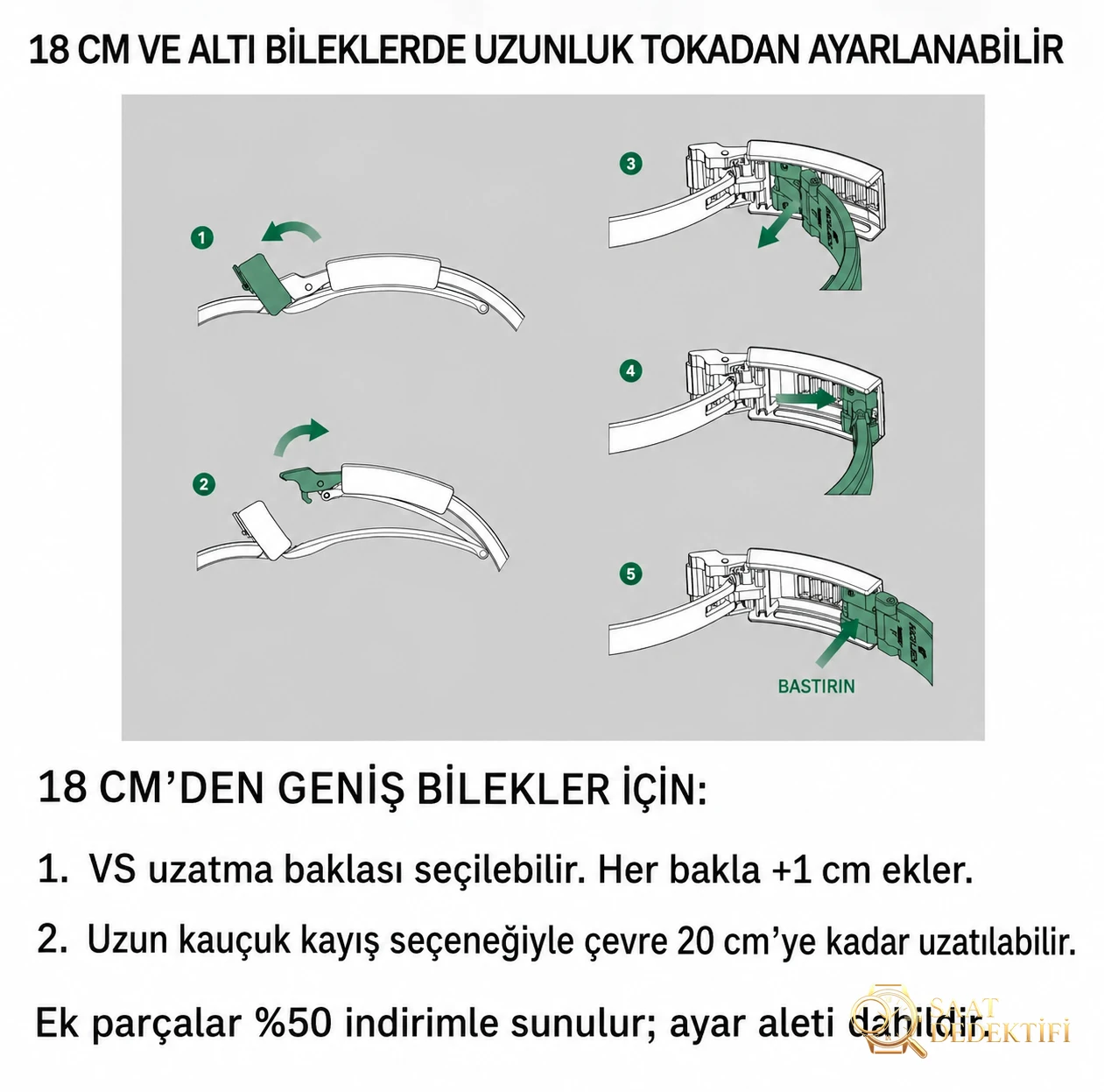 VS Factory 3235 Beyaz Yat nasıl ayarlanır? - Bilezik, Toka ve Klips Mekanizması