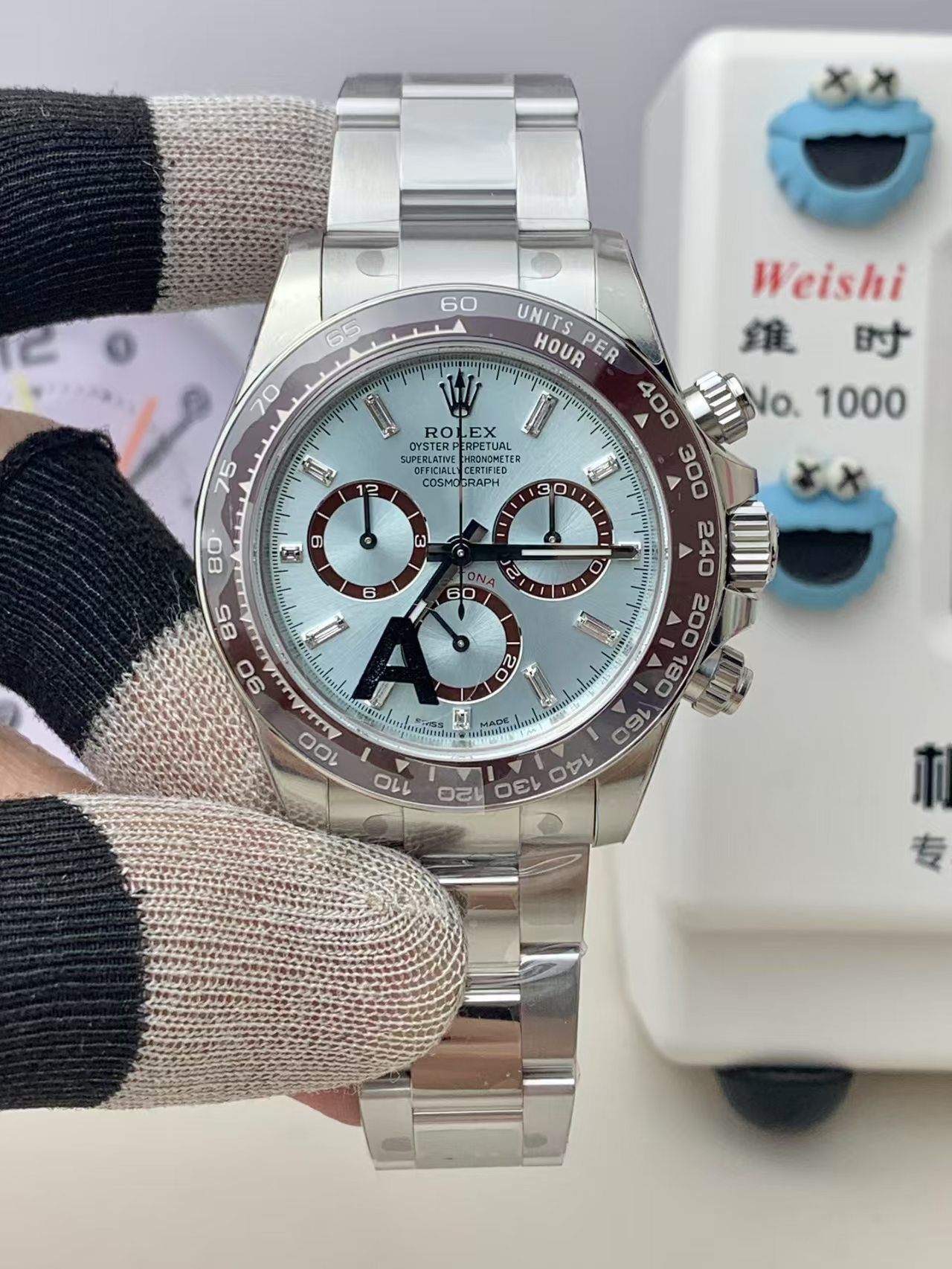Replika Rolex Daytona Buz Mavisi Pırlanta İşaretler