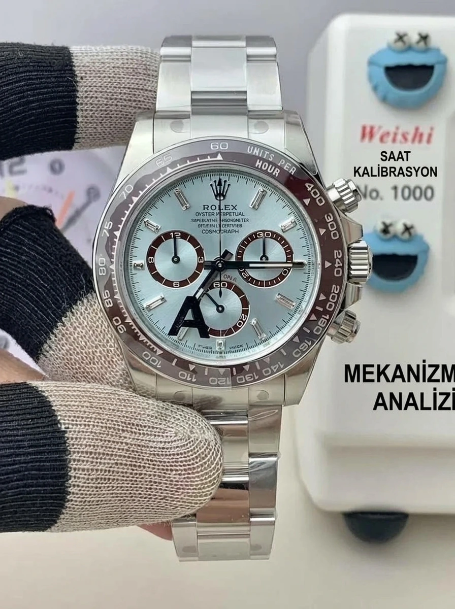Replika Rolex Daytona Buz Mavisi Pırlanta İşaretler