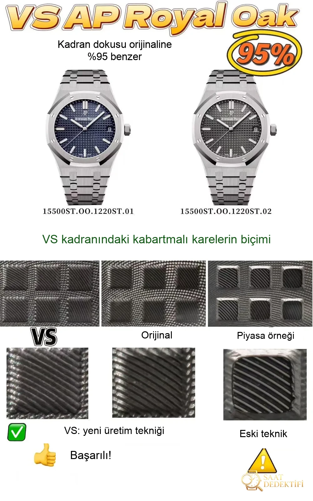 VS Factory AP15500 işçiliği nasıl? - Kadran Detayı ve Bezel İşçiliği