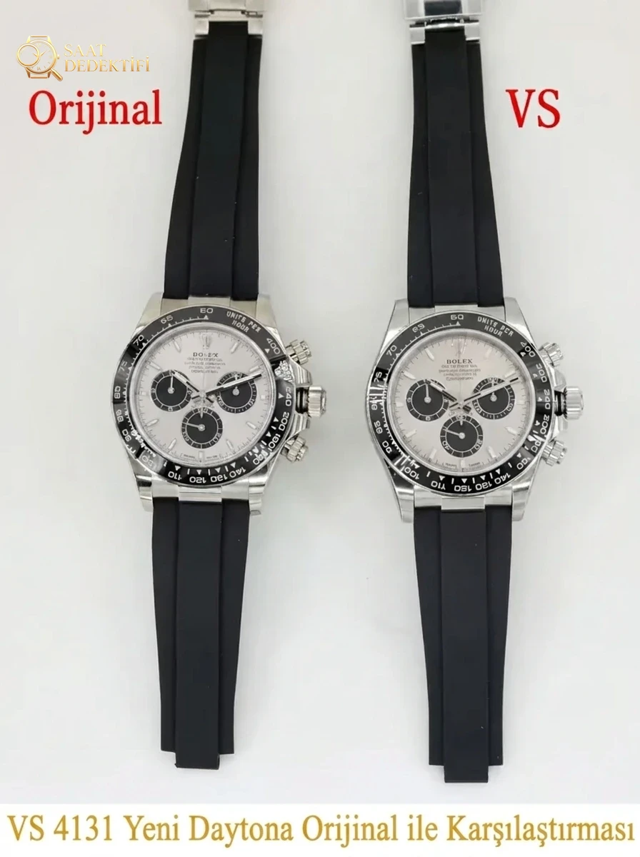 VS Factory Daytona 126519LN 4131 Testbericht: Originalvergleich, Gehäuse, Uhrwerk, Gewicht und Oysterflex-Details – Gehäuseprofil und Kronentest