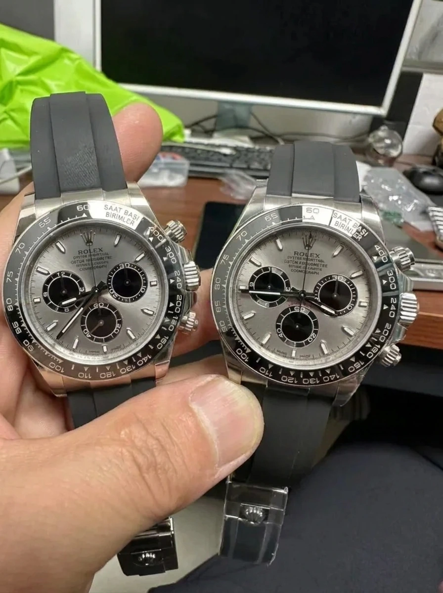 VS Factory Daytona 126519LN 4131 Testbericht: Originalvergleich, Gehäuse, Uhrwerk, Gewicht und Oysterflex-Details – Details zur Rückseite und zum Mechanismus