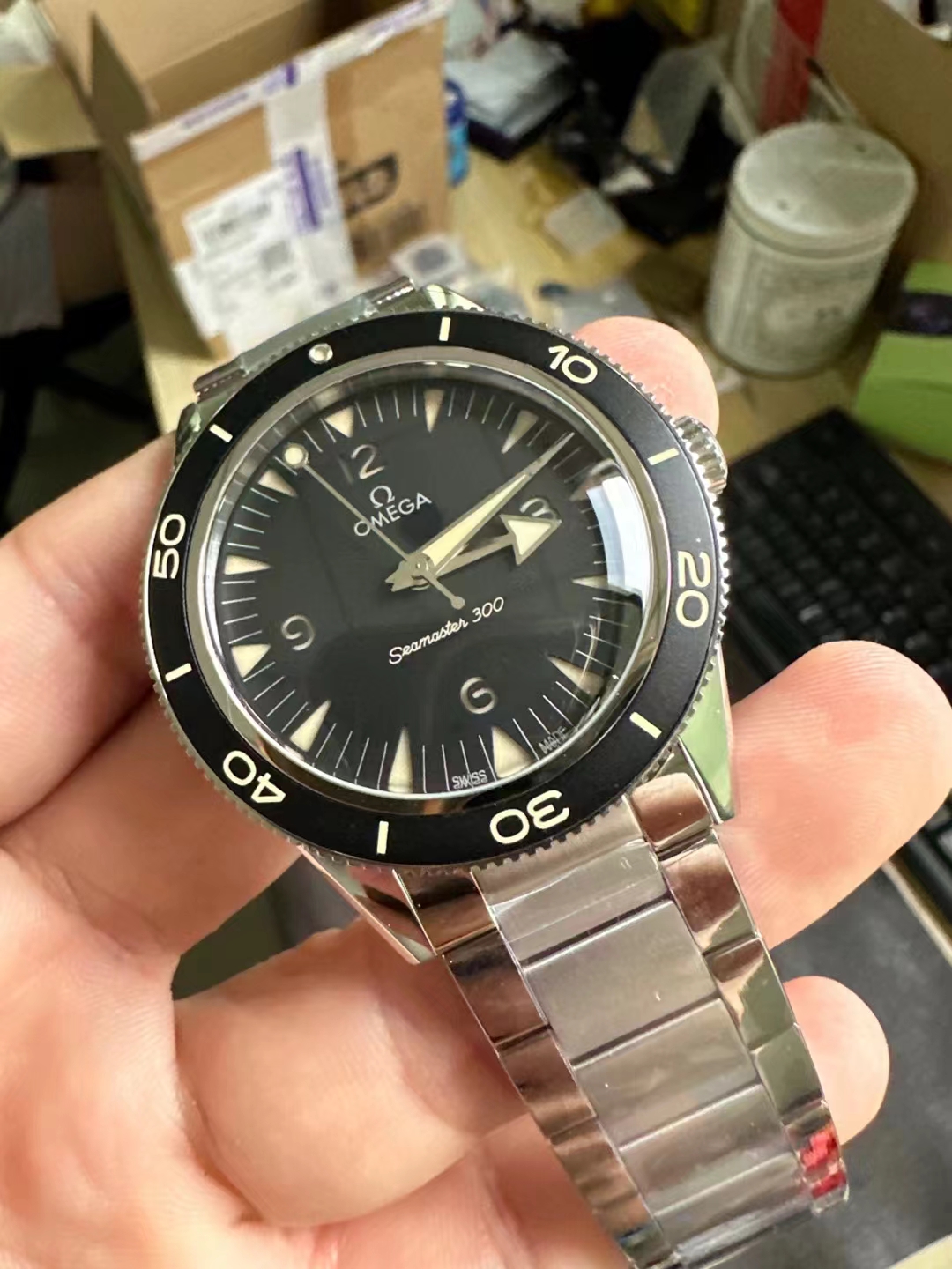 Replika Omega Seamaster 300 Siyah Kadran
