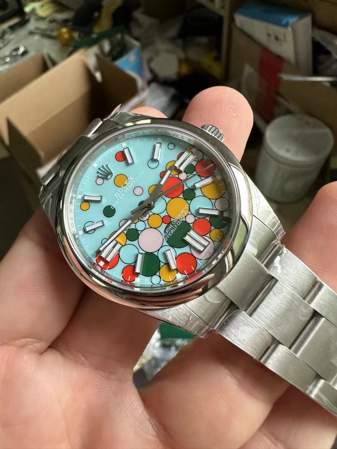 VS Factory Fabrikasından Yeni Gelen Replika Rolex Oyster Perpetual Turkuaz — 11. fotoğraf