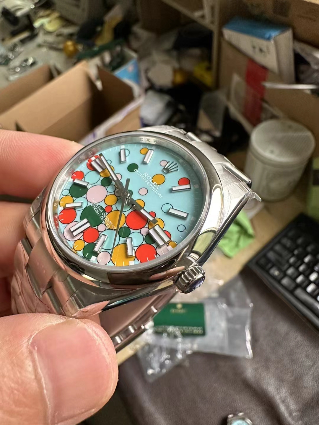 VS Factory Fabrikasından Yeni Gelen Replika Rolex Oyster Perpetual Turkuaz — 13. fotoğraf