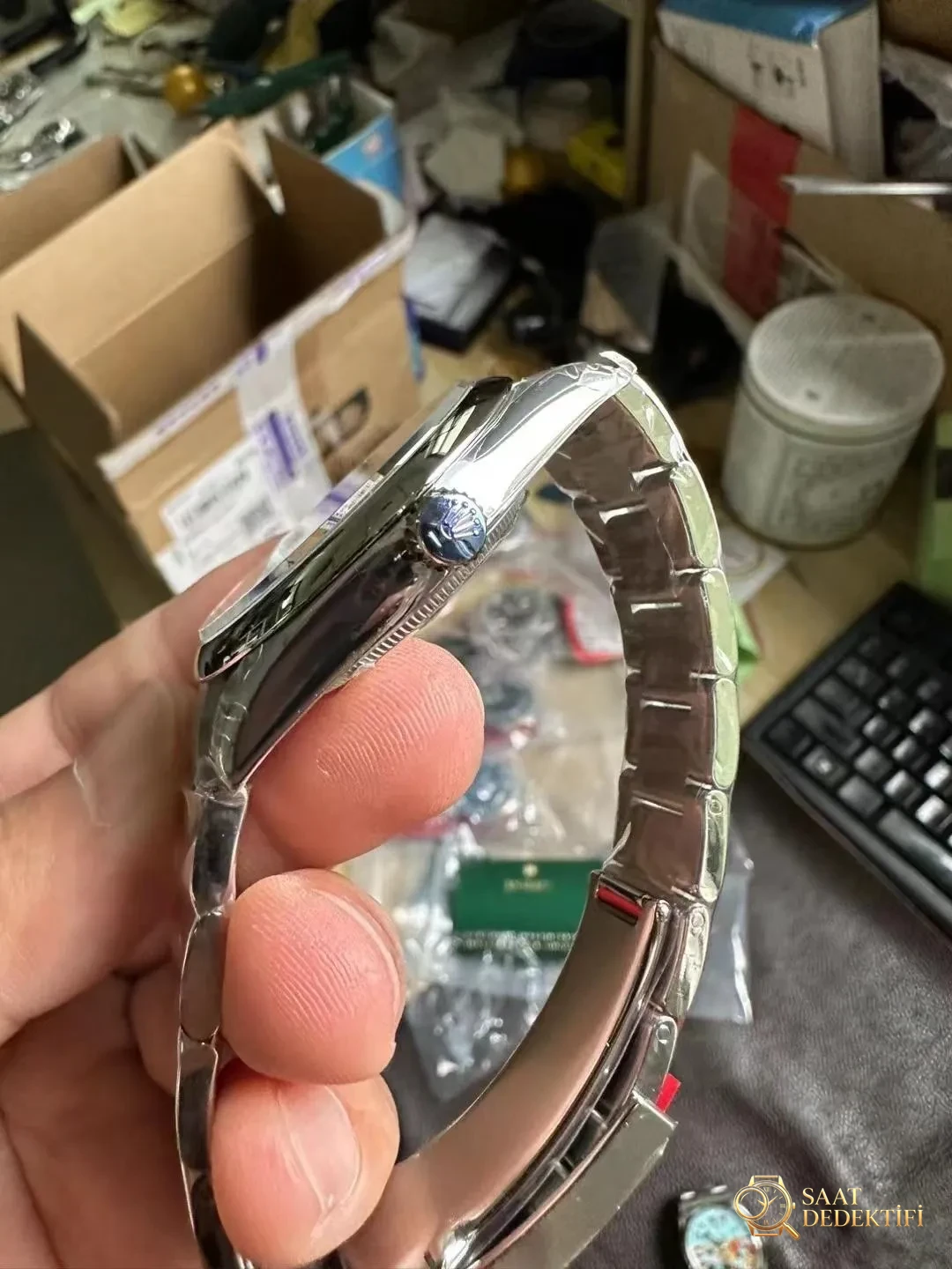 VS Factory Fabrikasından Yeni Gelen Replika Rolex Oyster Perpetual Turkuaz - Bilezik Bakla Ayrımı ve Pim Yapısı