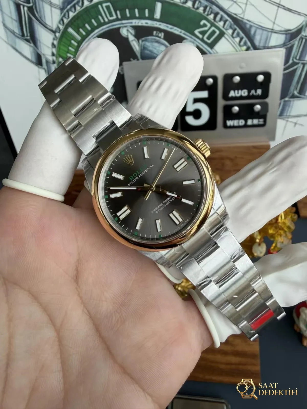 VS Factory Firmasından Yeni Çift Renk Rolex Oyster Perpetual - Kadran Detayı ve Bezel İşçiliği