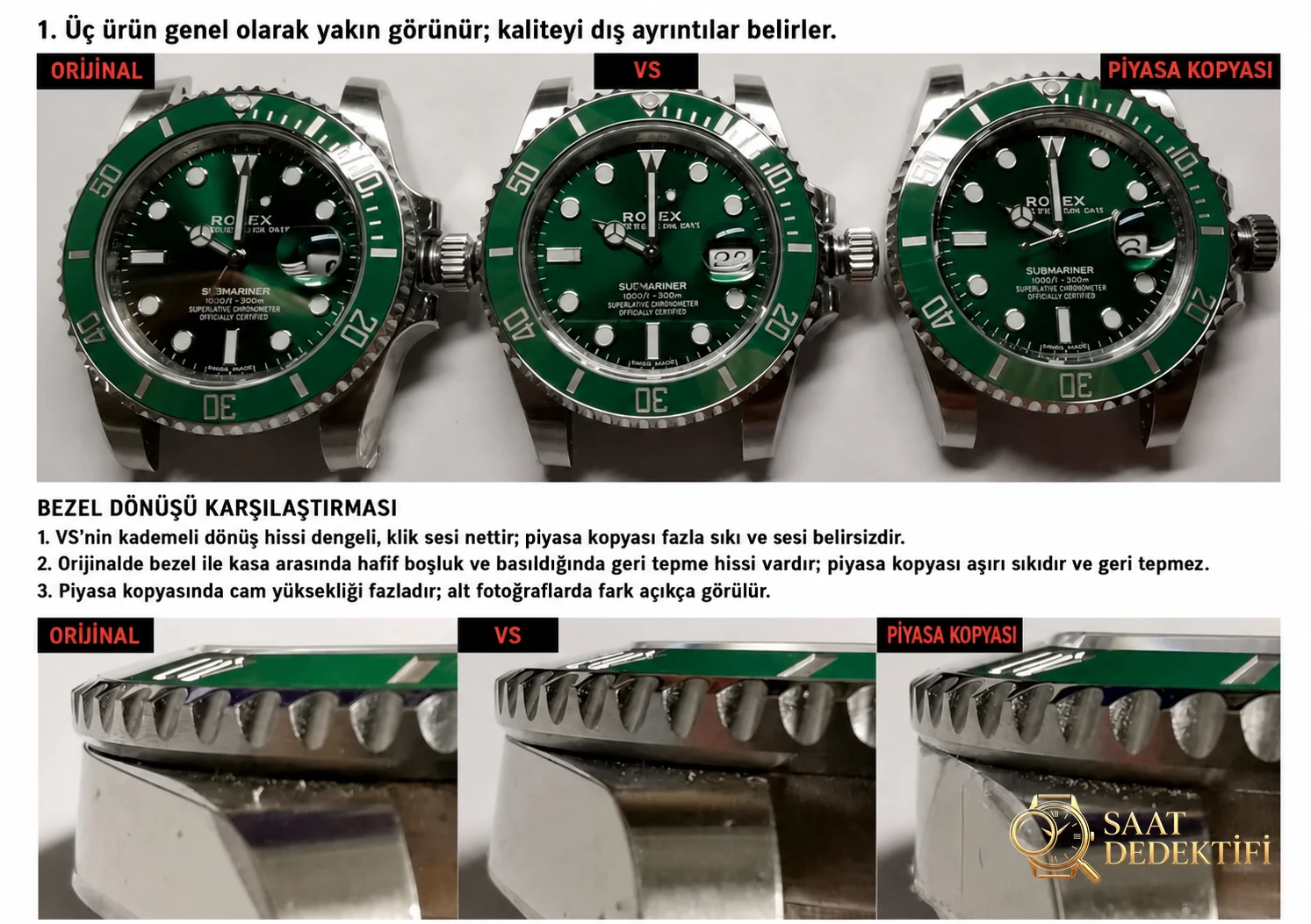 VS Factory ile Clean karşılaştırması: hangisi daha iyi? Rolex Submariner ve Yacht-Master için hangi fabrikayı seçmeli? - Arka Kapak ve Mekanizma Detayı
