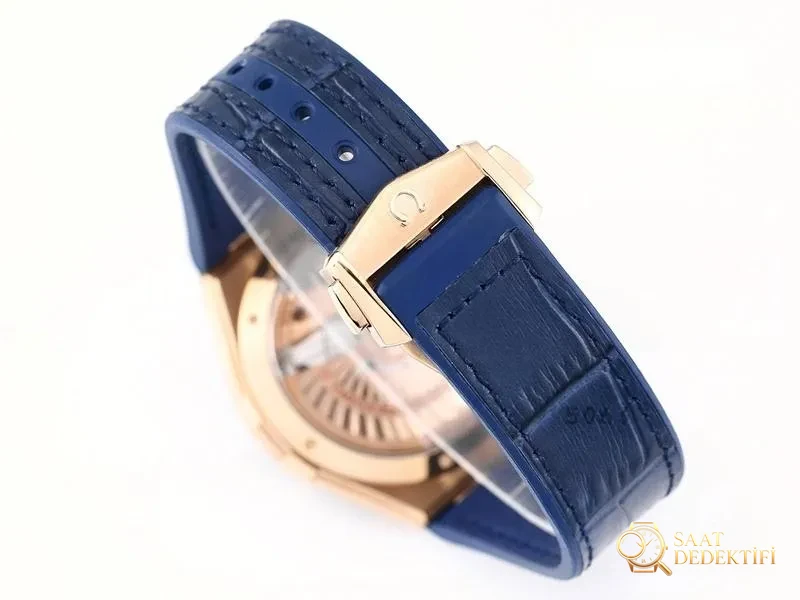 VS Factory Omega 5. Nesil Constellation Rose Gold Mavi Bezel Mavi Kadran Replika Kol Saati - VS Saat - Bilekte Duruş ve Kasa Orantısı