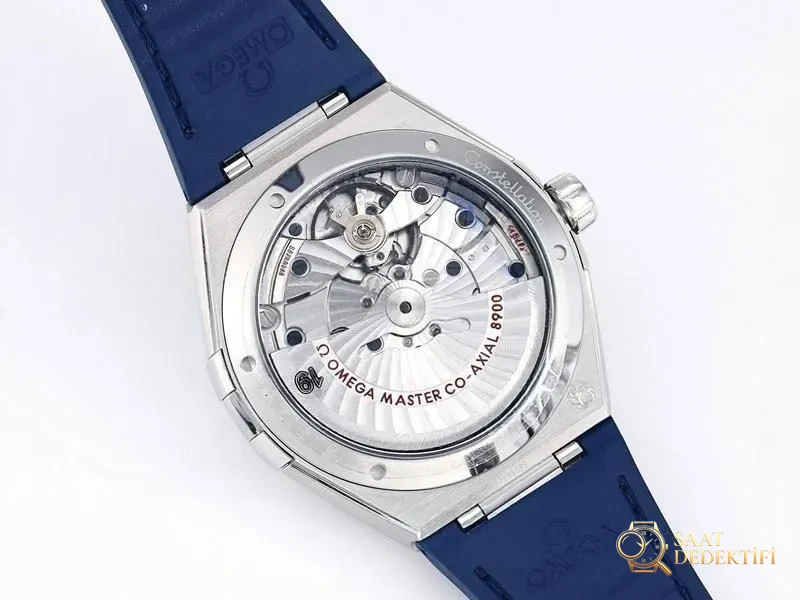 VS Factory Omega 5. Nesil Constellation Serisi Mavi Bezel Mavi Kadran Replika Kol Saati - VS Saat - Fosfor ve Super-LumiNova Gece Görünümü
