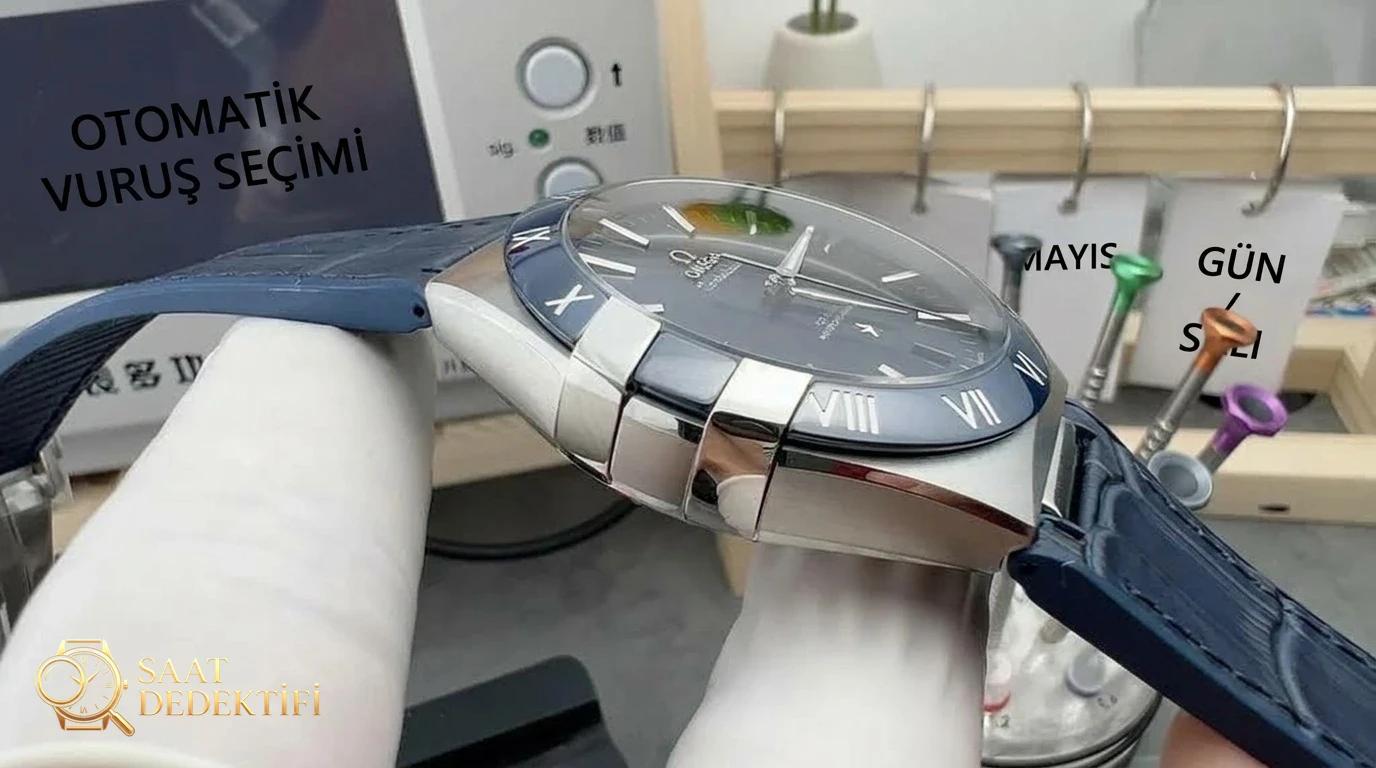 VS Factory Omega beşinci nesil Constellation, 8900 entegre mekanizmayla ilk bakışta replika belli eder mi? - Klips Kilidi ve Lazer Damgalar