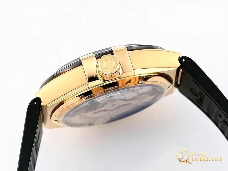 VS Factory Omega beşinci nesil Constellation altın model siyah bezel replika kol saati - VS Saat - Bilezik, Toka ve Klips Mekanizması