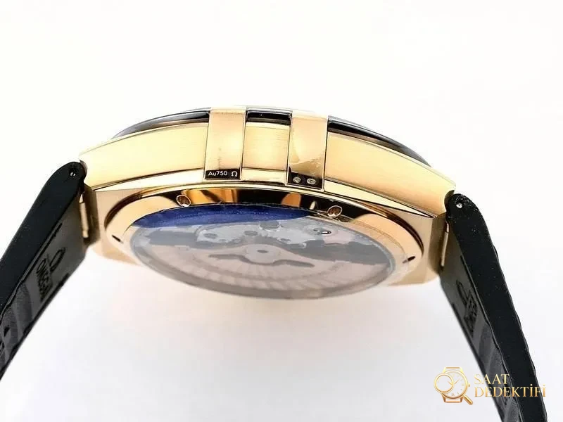 VS Factory Omega beşinci nesil Constellation altın model siyah bezel replika kol saati - VS Saat - Makro Kadran ve İndeks İşçiliği