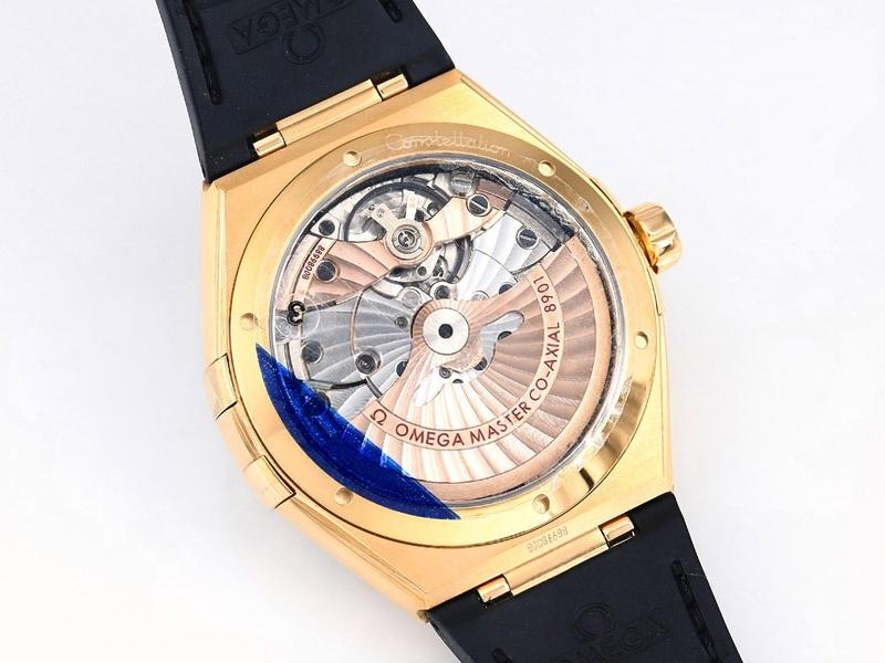 VS Factory Omega beşinci nesil Constellation altın model siyah bezel replika kol saati - VS Saat — 7. fotoğraf
