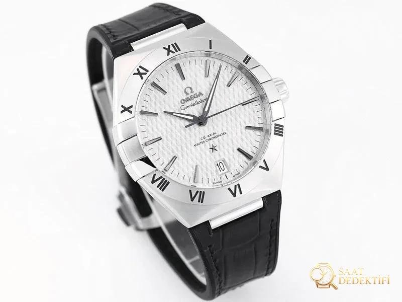VS Factory Omega fifth generation Constellation series replica wristwatch with diamond pattern steel bezel - VS watch - Case Profile and Crown Review