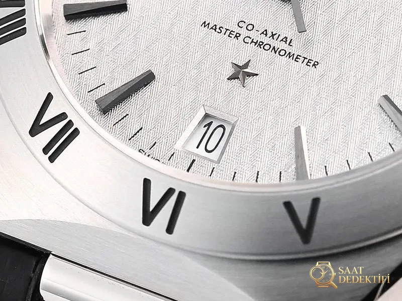 VS Factory Omega fifth generation Constellation series replica wristwatch with diamond pattern steel bezel - VS watch - Back Cover and Mechanism Detail