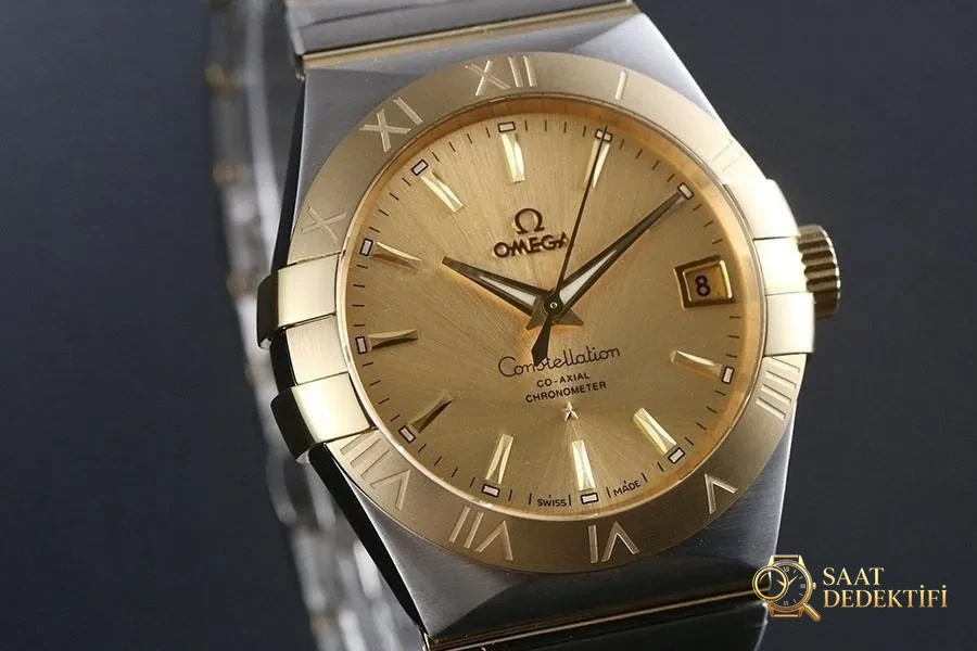 VS Factory Omega Constellation 123.20.38.21.08.001 Replika Saat - 38 mm - Kadran Detayı ve Bezel İşçiliği