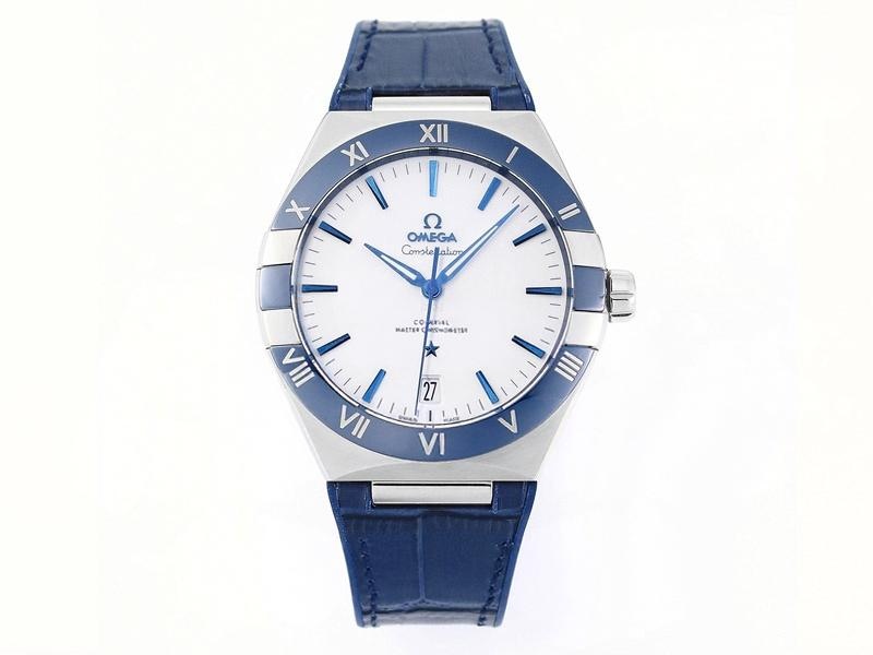 VS Factory Omega Constellation 5. Nesil Mavi Bezel Beyaz Kadran Replika Kol Saati - VS Saat — 1. fotoğraf