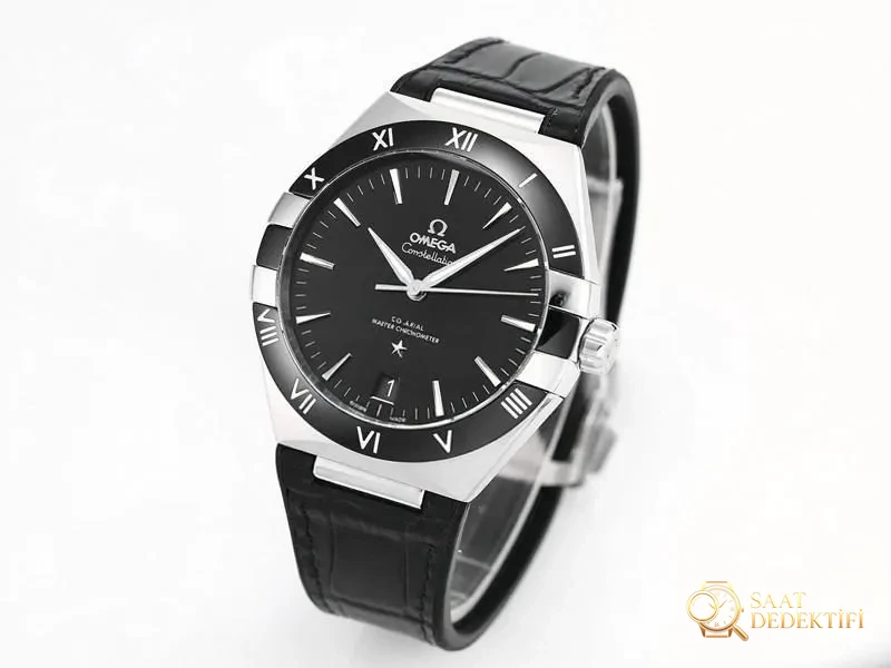 VS Factory Omega Constellation 5. Nesil Siyah Kadran Replika Kol Saati - VS Saat - Kadran Detayı ve Bezel İşçiliği