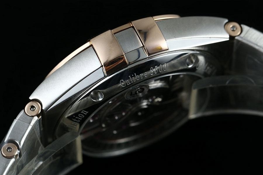 VS Factory Omega Constellation çift renk rose gold smoky blue kabartma eşkenar dörtgen desenli replika saat - 123.20.38.21.03.001 — 9. fotoğraf