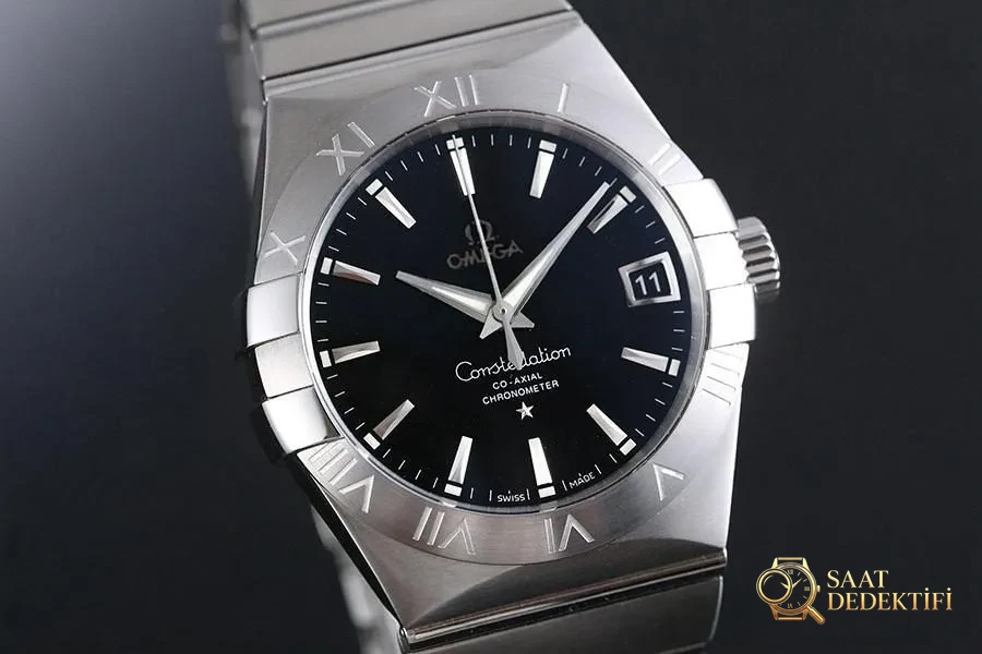 VS Factory Omega Constellation Serisi 123.10.38.21.01.001 Replika Kol Saati - 38 mm Model - Kadran Detayı ve Bezel İşçiliği