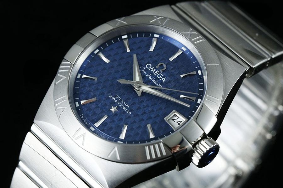 VS Factory Omega Constellation serisi eşkenar dörtgen desenli mavi kadranlı replika kol saati-123.10.38.21.03.001 — 2. fotoğraf