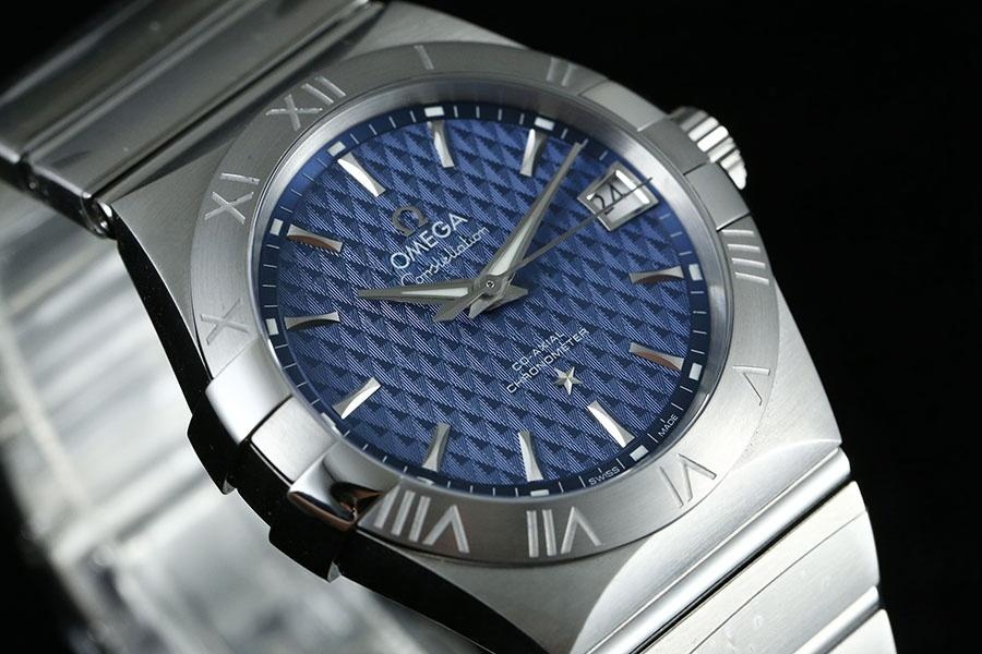 VS Factory Omega Constellation serisi eşkenar dörtgen desenli mavi kadranlı replika kol saati-123.10.38.21.03.001 — 3. fotoğraf