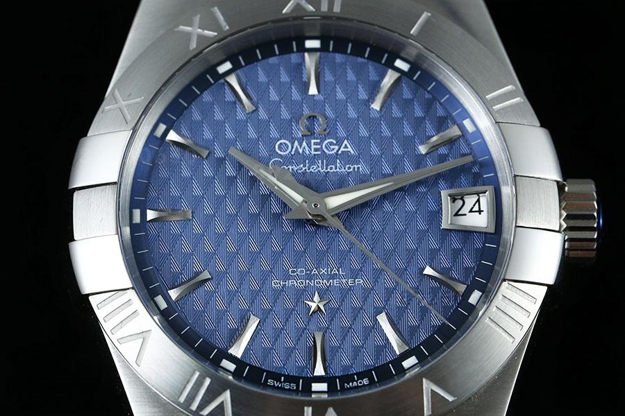 VS Factory Omega Constellation serisi eşkenar dörtgen desenli mavi kadranlı replika kol saati-123.10.38.21.03.001 — 4. fotoğraf