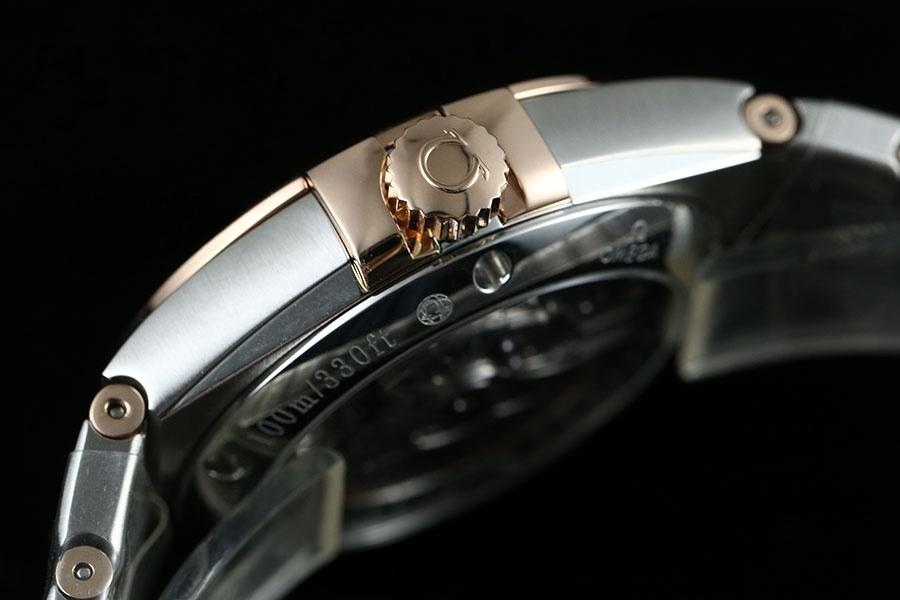 VS Factory Omega Constellation Serisi İki Renkli Rose Gold Baklava Desenli Beyaz Kadran Replika Saat-123.20.38.21.02.008 — 7. fotoğraf