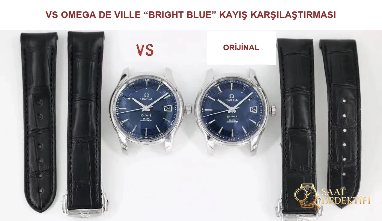 VS Factory Omega De Ville Bright Blue: 8500 mekanizması ile orijinalin detaylı karşılaştırmalı incelemesi - Bilezik, Toka ve Klips Mekanizması