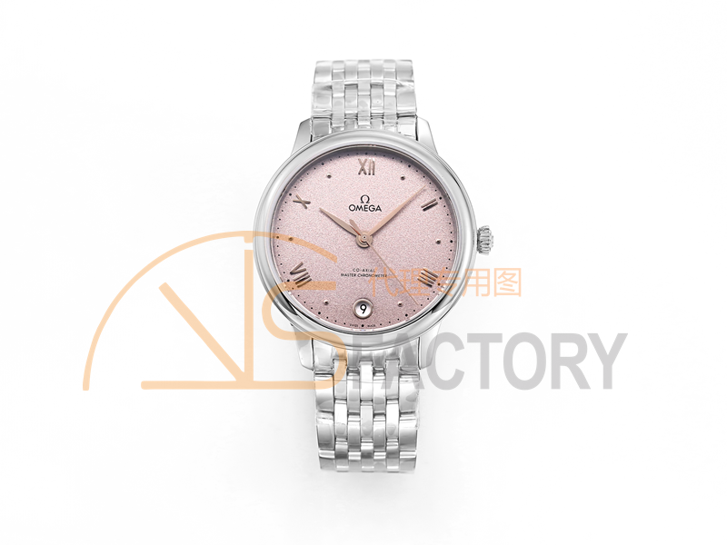 VS Factory Omega De Ville kadın pembe kadranlı replika kol saati - VS saat — 1. fotoğraf