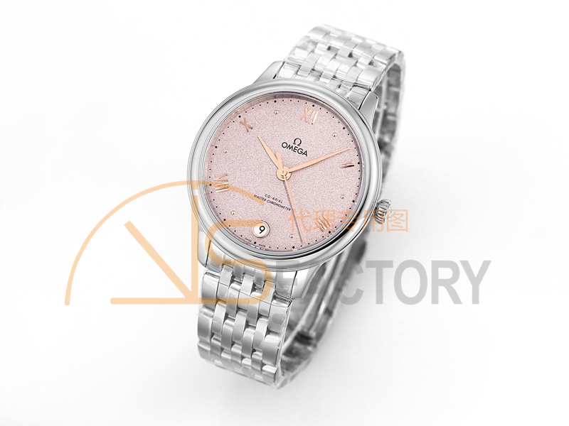 VS Factory Omega De Ville kadın pembe kadranlı replika kol saati - VS saat — 2. fotoğraf