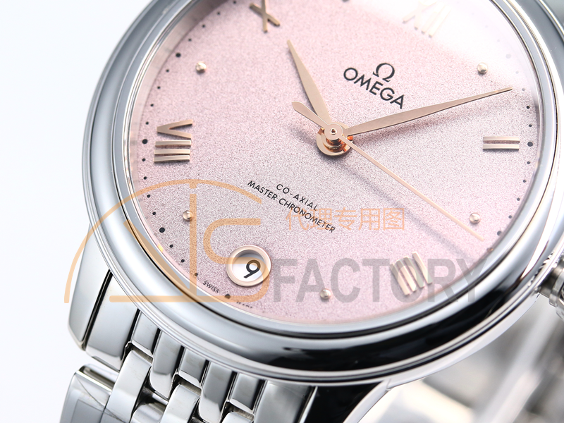 VS Factory Omega De Ville kadın pembe kadranlı replika kol saati - VS saat — 4. fotoğraf