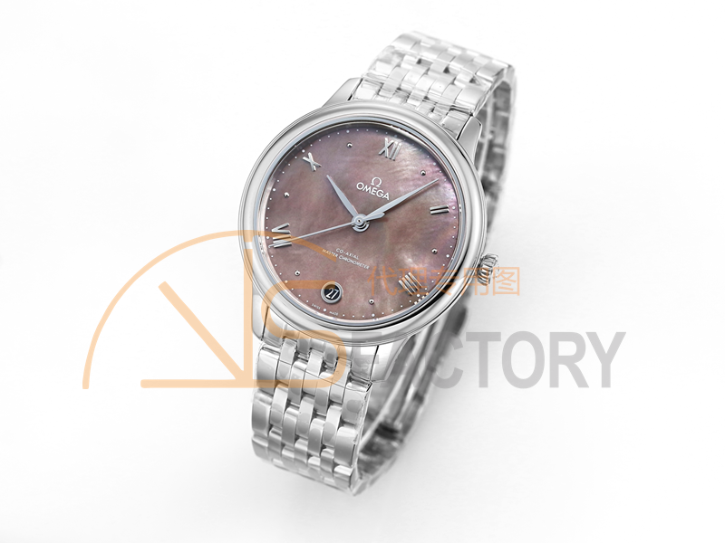 VS Factory Omega De Ville kadın pembe sedef kadranlı replika kol saati - VS saat — 2. fotoğraf