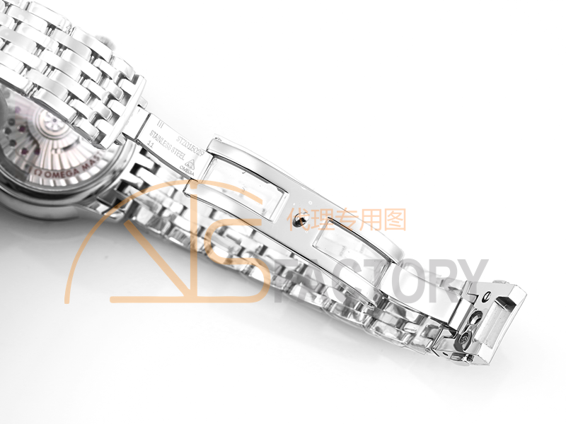 VS Factory Omega De Ville kadın pembe sedef kadranlı replika kol saati - VS saat — 9. fotoğraf