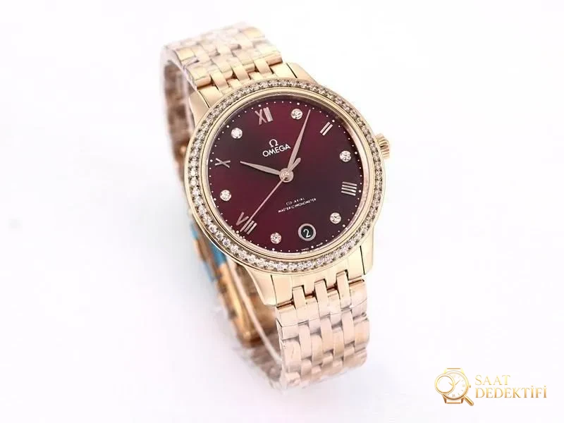 VS Factory Omega De Ville Kadın Rose Gold Bordo Kadran Replika Kol Saati - VS Saat - Kasa Profili ve Kurma Kolu İncelemesi