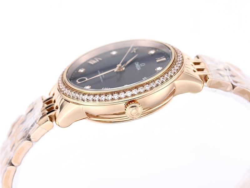 VS Factory Omega De Ville Kadın Rose Gold Bordo Kadran Replika Kol Saati - VS Saat — 6. fotoğraf