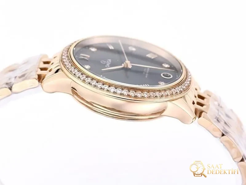 VS Factory Omega De Ville Kadın Rose Gold Bordo Kadran Replika Kol Saati - VS Saat - Klips Kilidi ve Lazer Damgalar