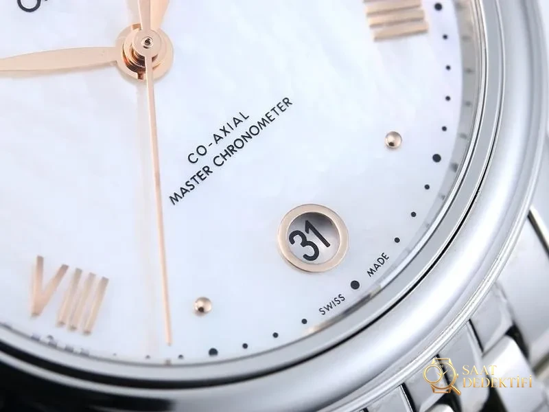 VS Factory Omega De Ville Women's Mother-of-Pearl Dial Rose Model Replica Wristwatch - VS Watch - Back Cover and Mechanism Detail