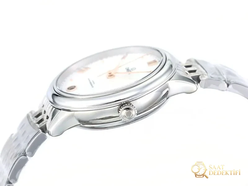VS Factory Omega De Ville Women's Mother-of-Pearl Dial Rose Model Replica Wristwatch - VS Watch - Bracelet, Buckle and Clip Mechanism