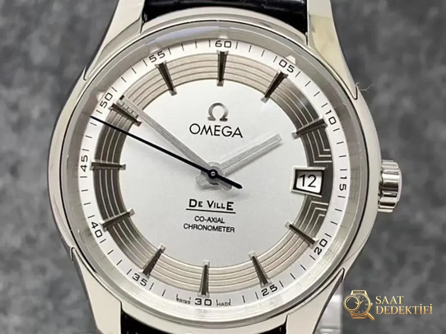 VS Factory Omega De Ville [Parlak Beyaz] 8500 replika saat - VS saat - Kadran Detayı ve Bezel İşçiliği